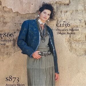 Vintage Double D RANCH Wear Women’s Jacket Olinala Bead Denim Raw Edge Medium